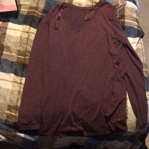 Purple shirt with gold sparkles